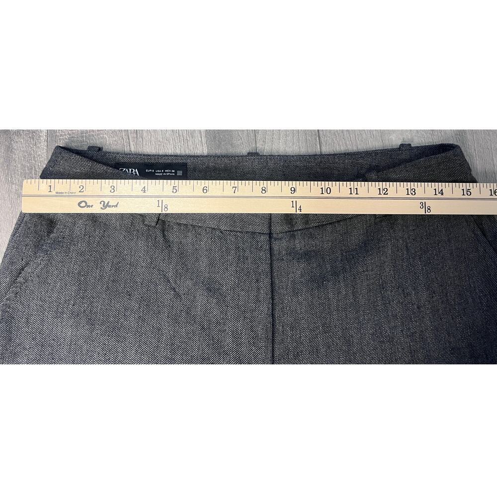 ZARA Dress Pants Women Small Gray Straight Leg Work Office Career Trousers - Picture 7 of 8
